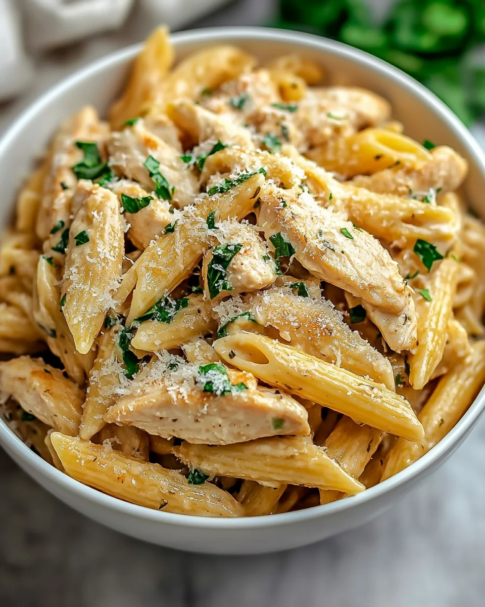 Healthy Garlic Parmesan Chicken Pasta