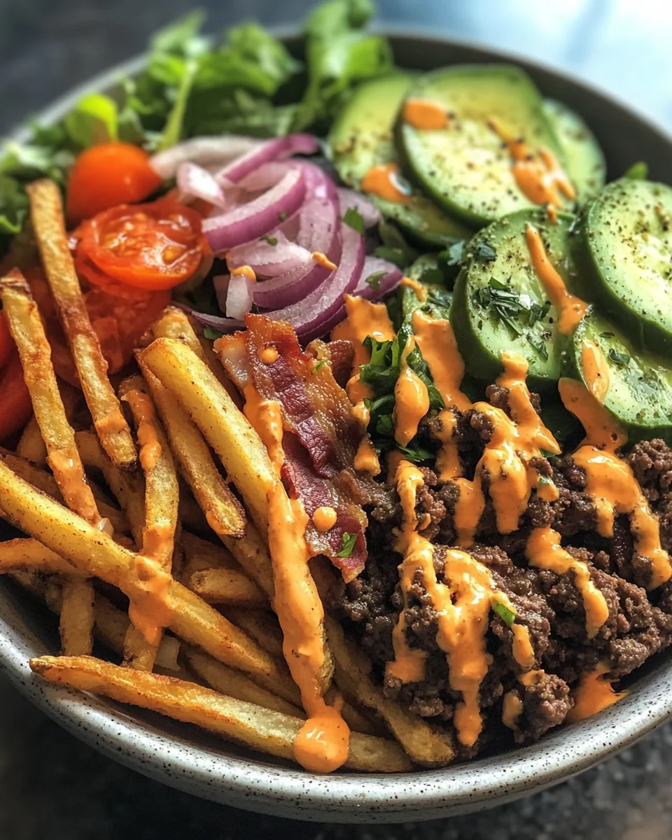 Paleo Burger Bowls with Fries {Whole30}