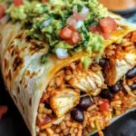 Seven Layer Chicken Burritos